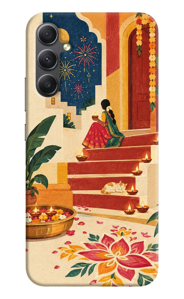 Diwali Rangoli Samsung A34 5G Hard Case Back Cover by Casekaro