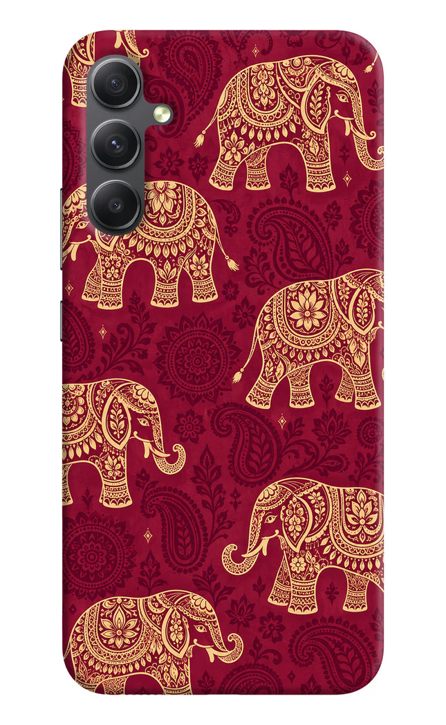 Maroon Elephant Samsung A34 5G Hard Case Back Cover by Casekaro