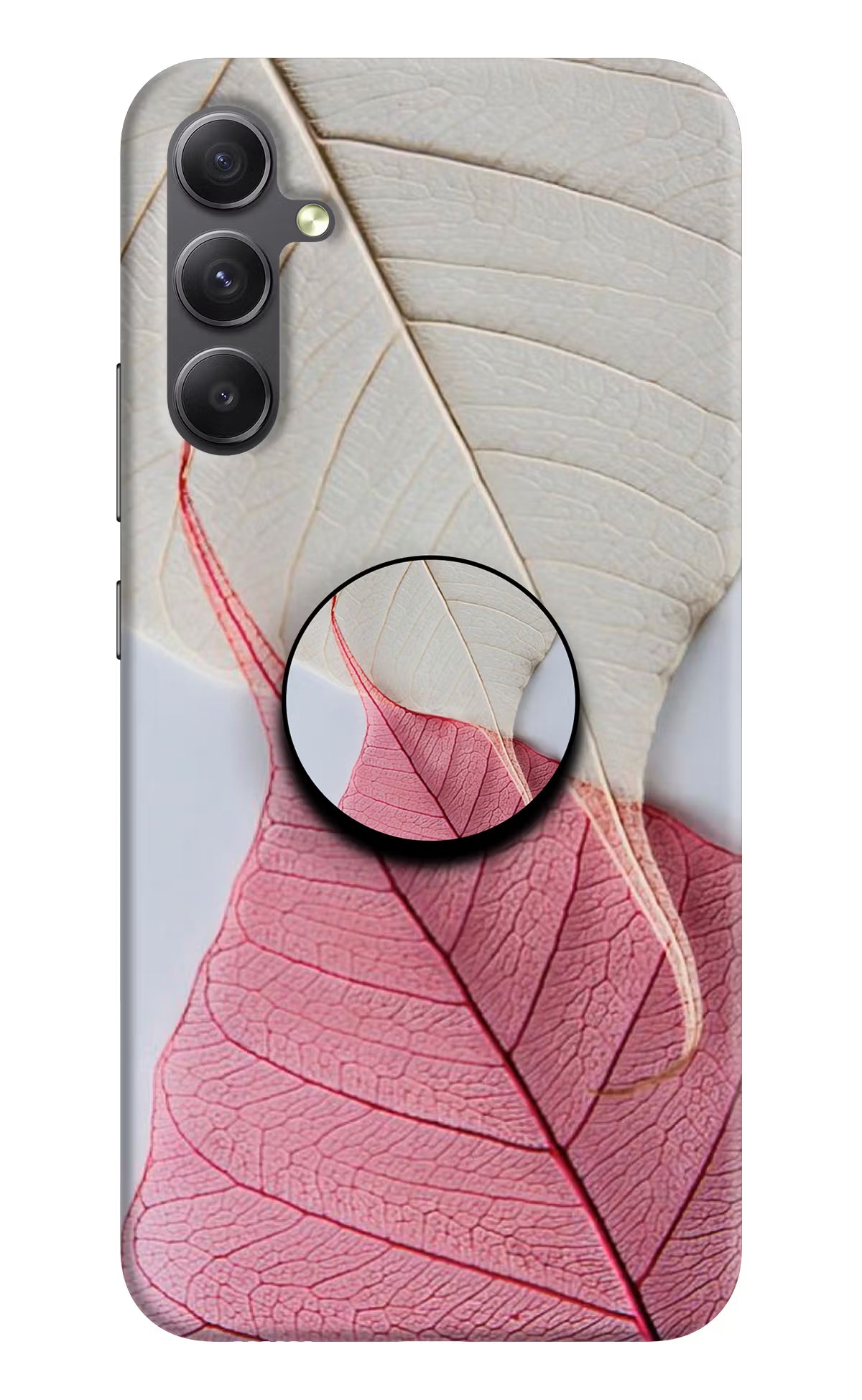 White Pink Leaf Samsung A34 5G Pop Case by Casekaro