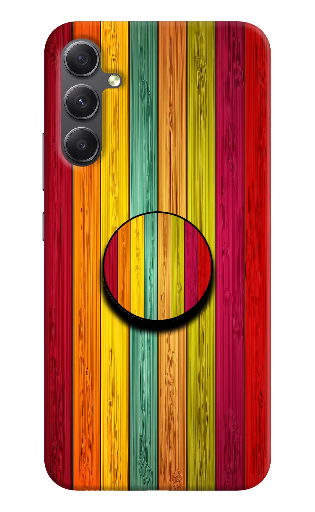 Multicolor Wooden Samsung A34 5G Pop Case by Casekaro