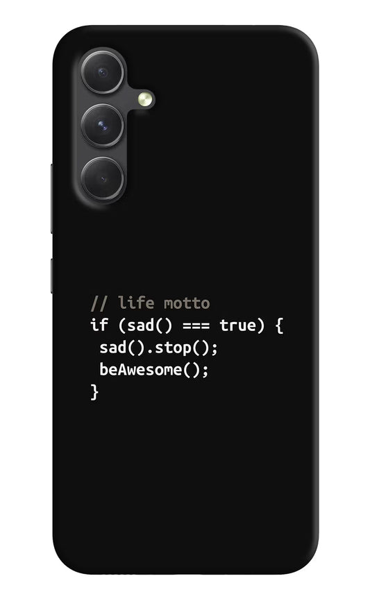 Life Motto Code Samsung A54 5G Hard Case Back Cover by Casekaro