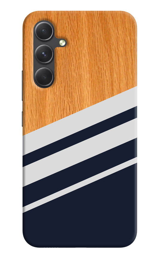 Blue and white wooden Samsung A54 5G Hard Case Back Cover by Casekaro