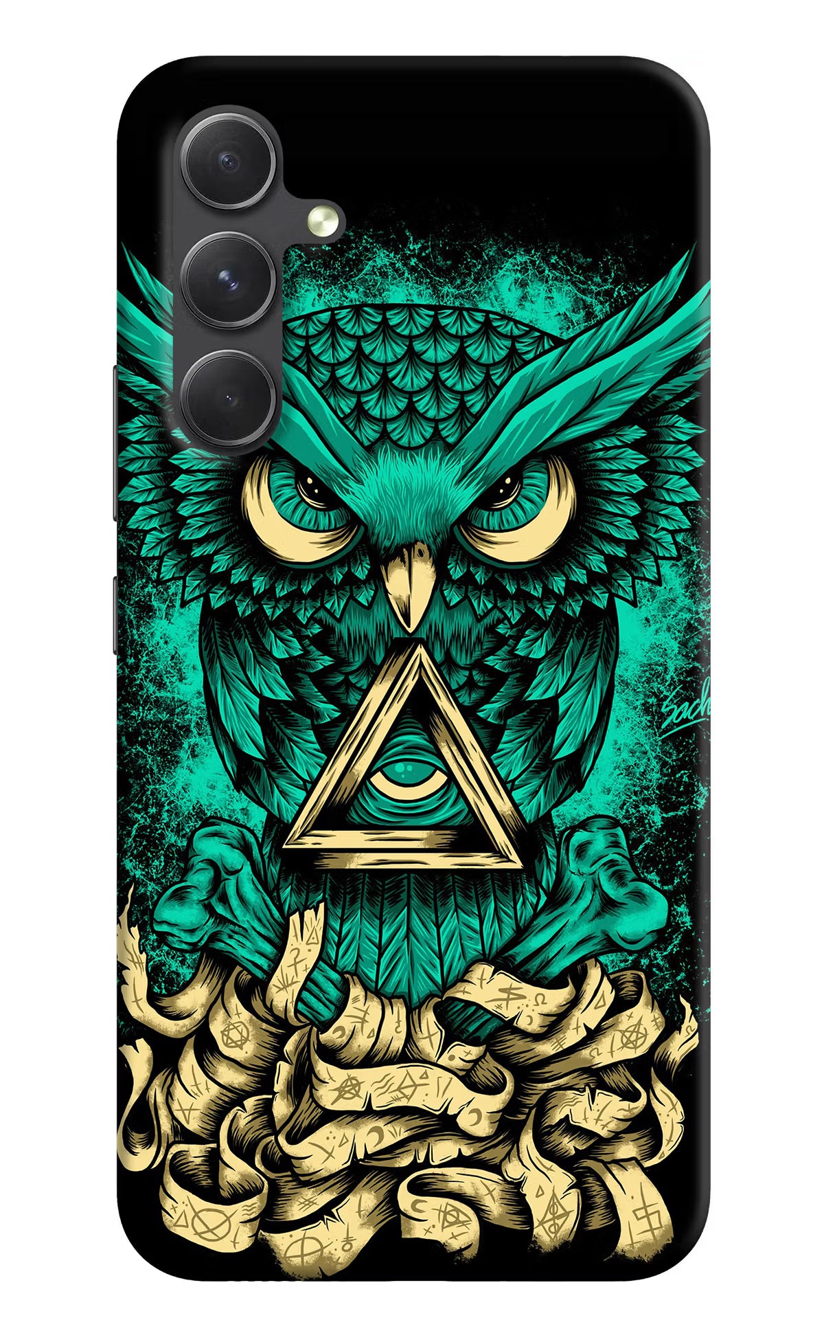 Green Owl Samsung A54 5G Hard Case Back Cover by Casekaro