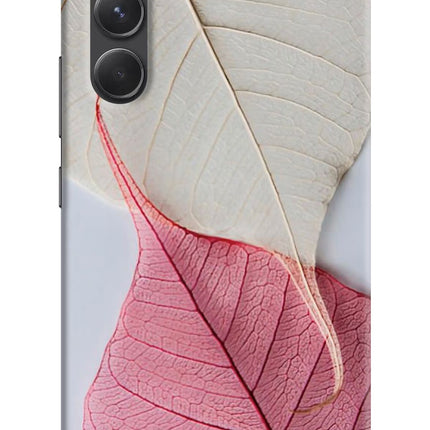 White Pink Leaf Samsung A54 5G Hard Case Back Cover by Casekaro
