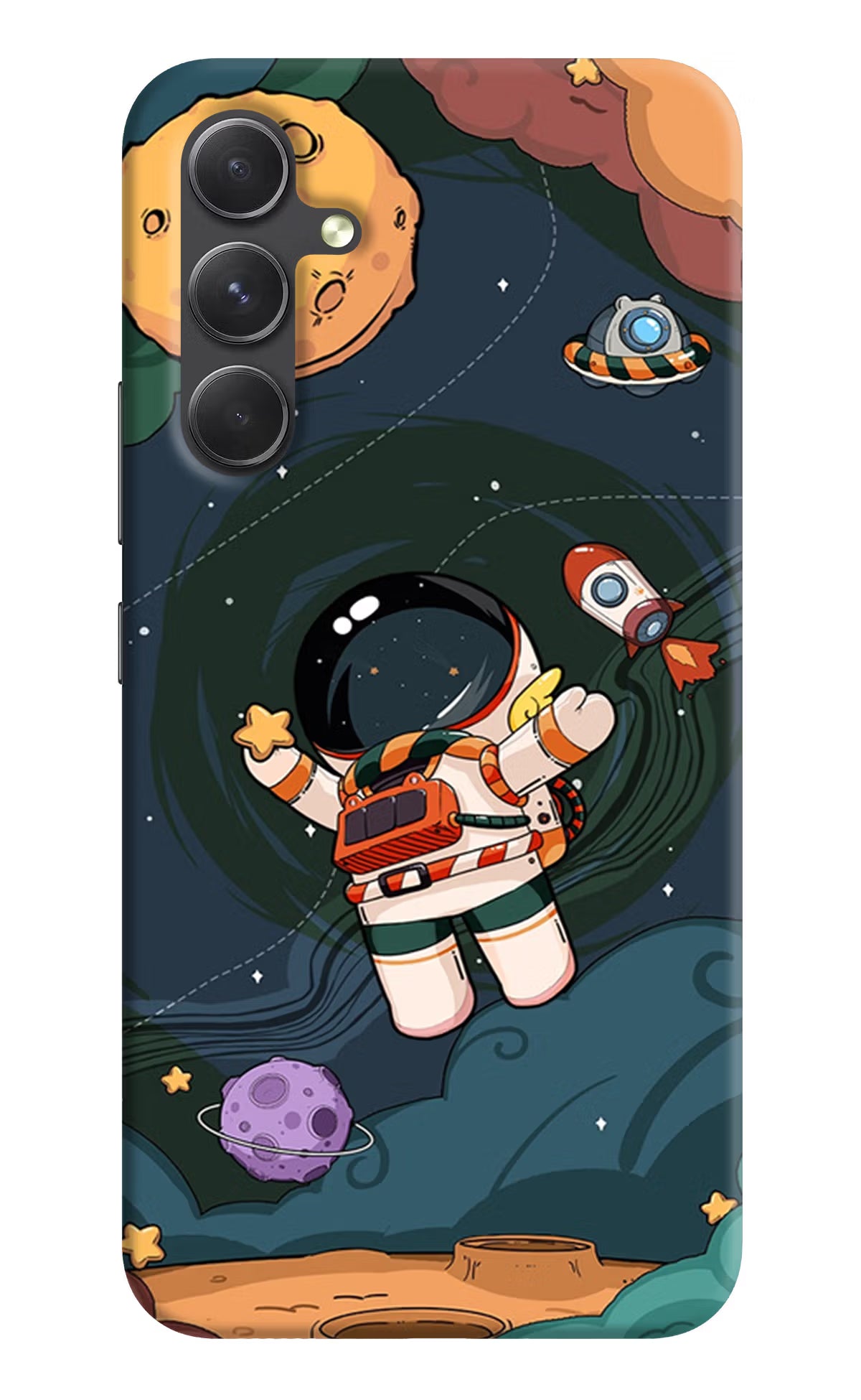 Cartoon Astronaut Samsung A54 5G Hard Case Back Cover by Casekaro