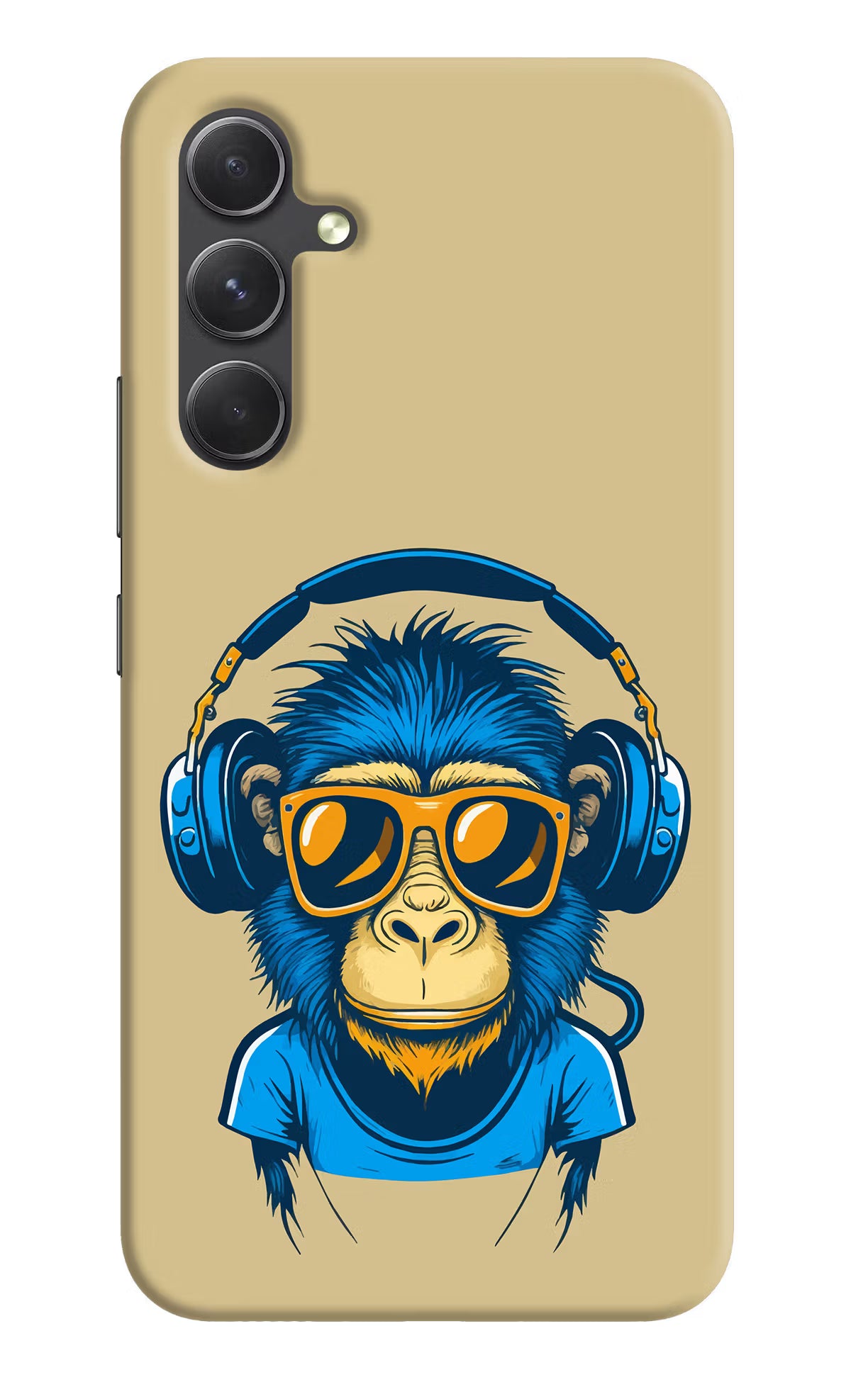 Monkey Headphone Samsung A54 5G Hard Case Back Cover by Casekaro