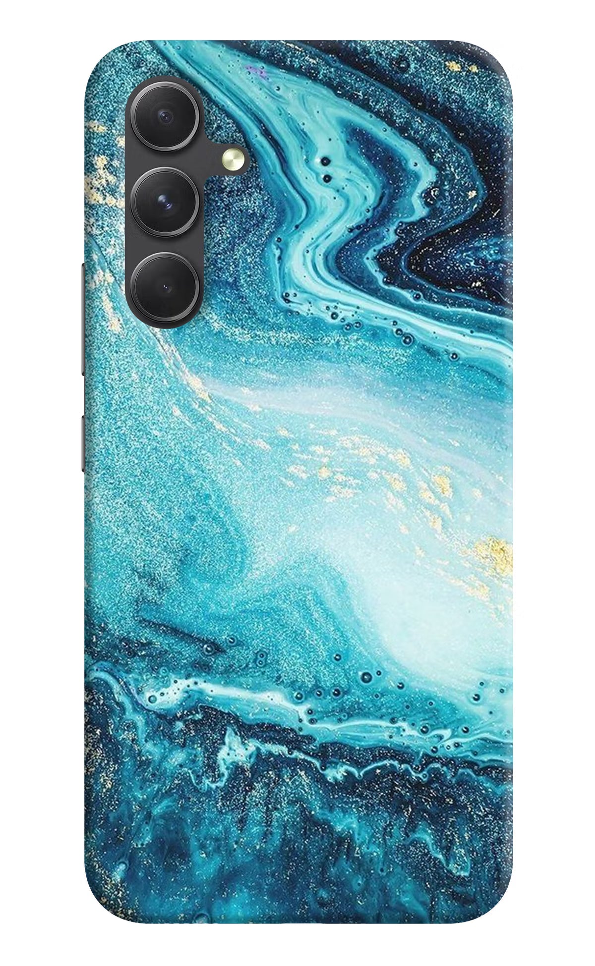 Blue Glitter Marble Samsung A54 5G Hard Case Back Cover by Casekaro