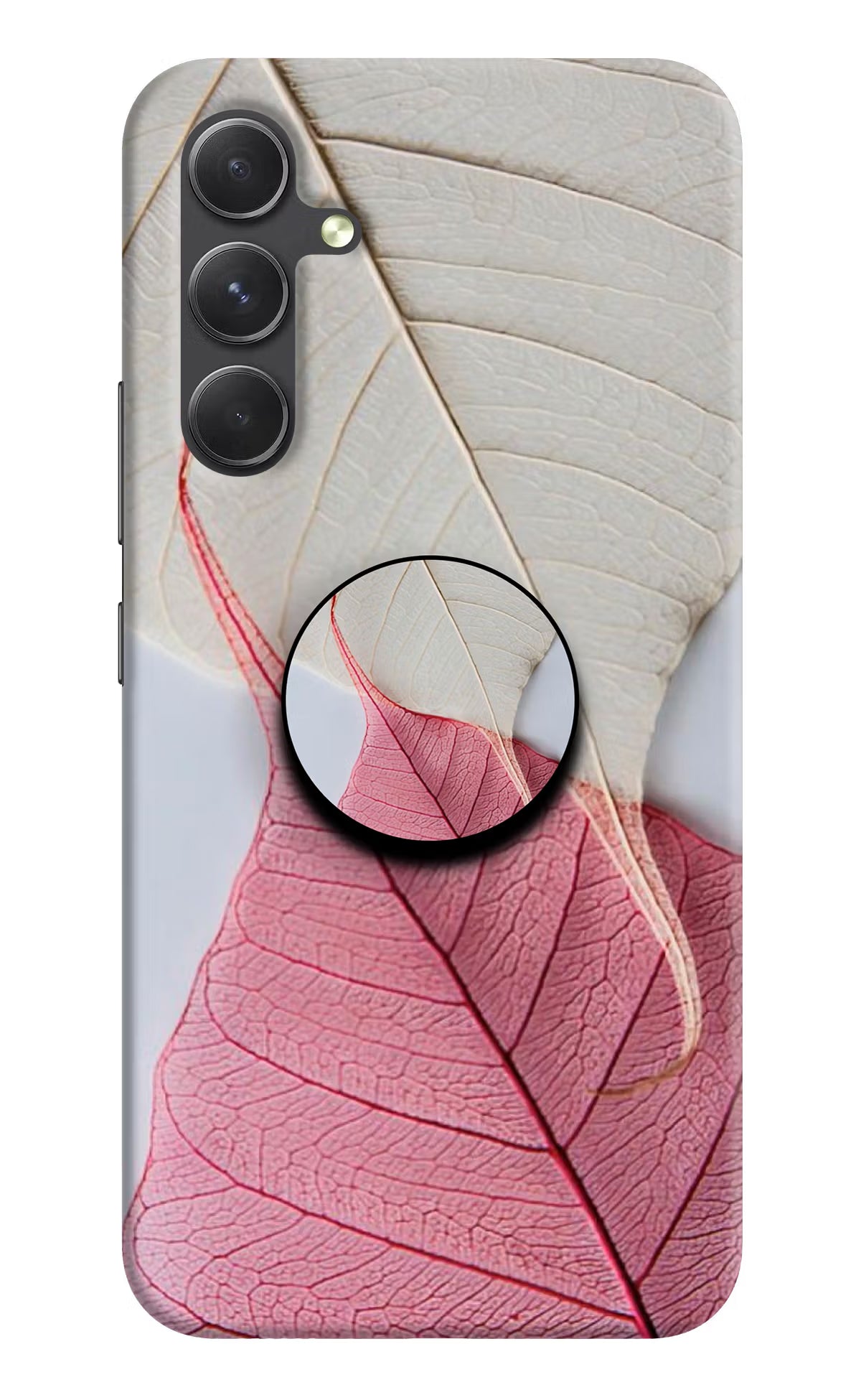 White Pink Leaf Samsung A54 5G Pop Case by Casekaro