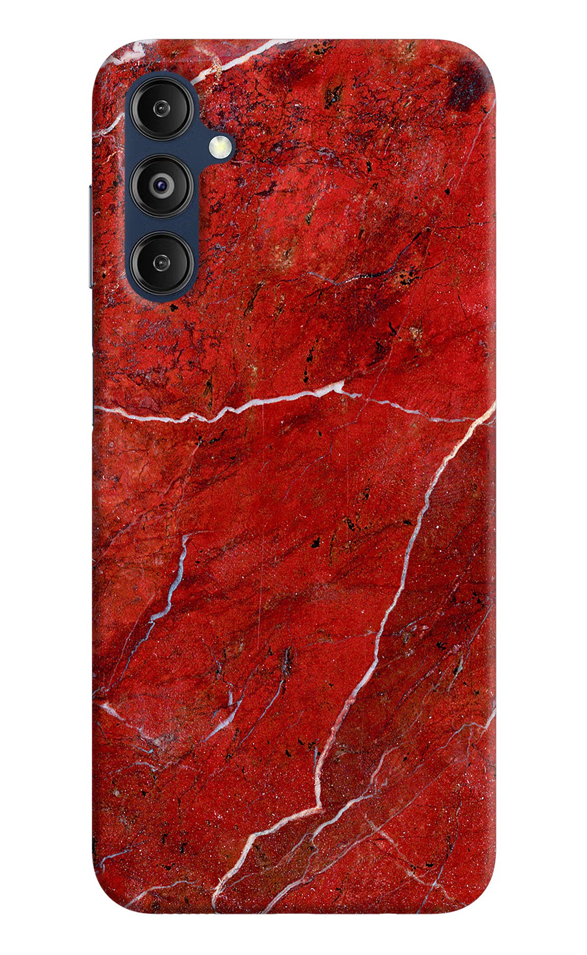 Red Marble Design Samsung M14 Hard Case Back Cover by Casekaro