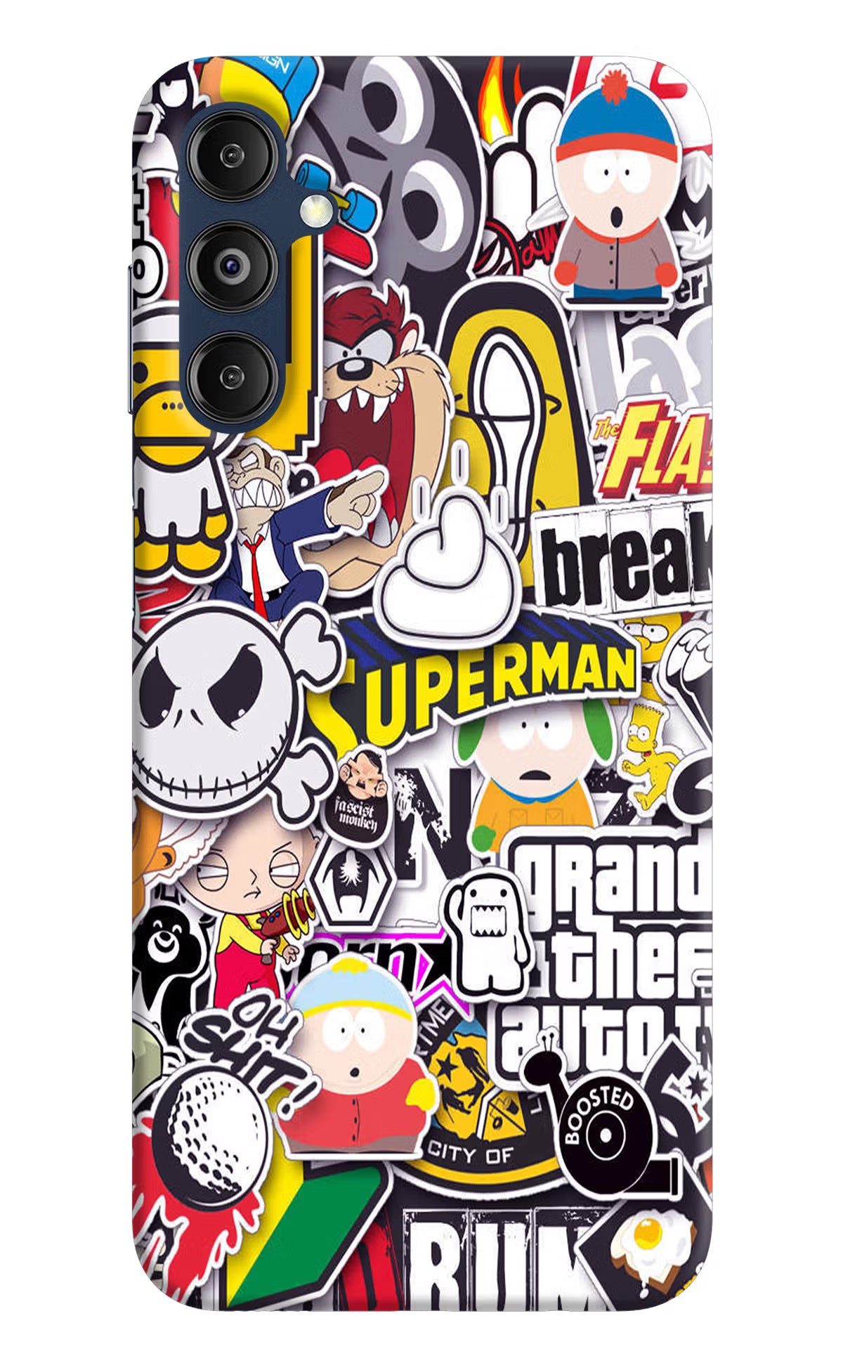 Sticker Bomb Samsung M14 Hard Case Back Cover by Casekaro