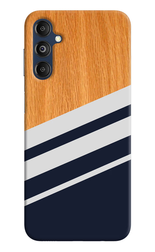 Blue and white wooden Samsung M14 Hard Case Back Cover by Casekaro