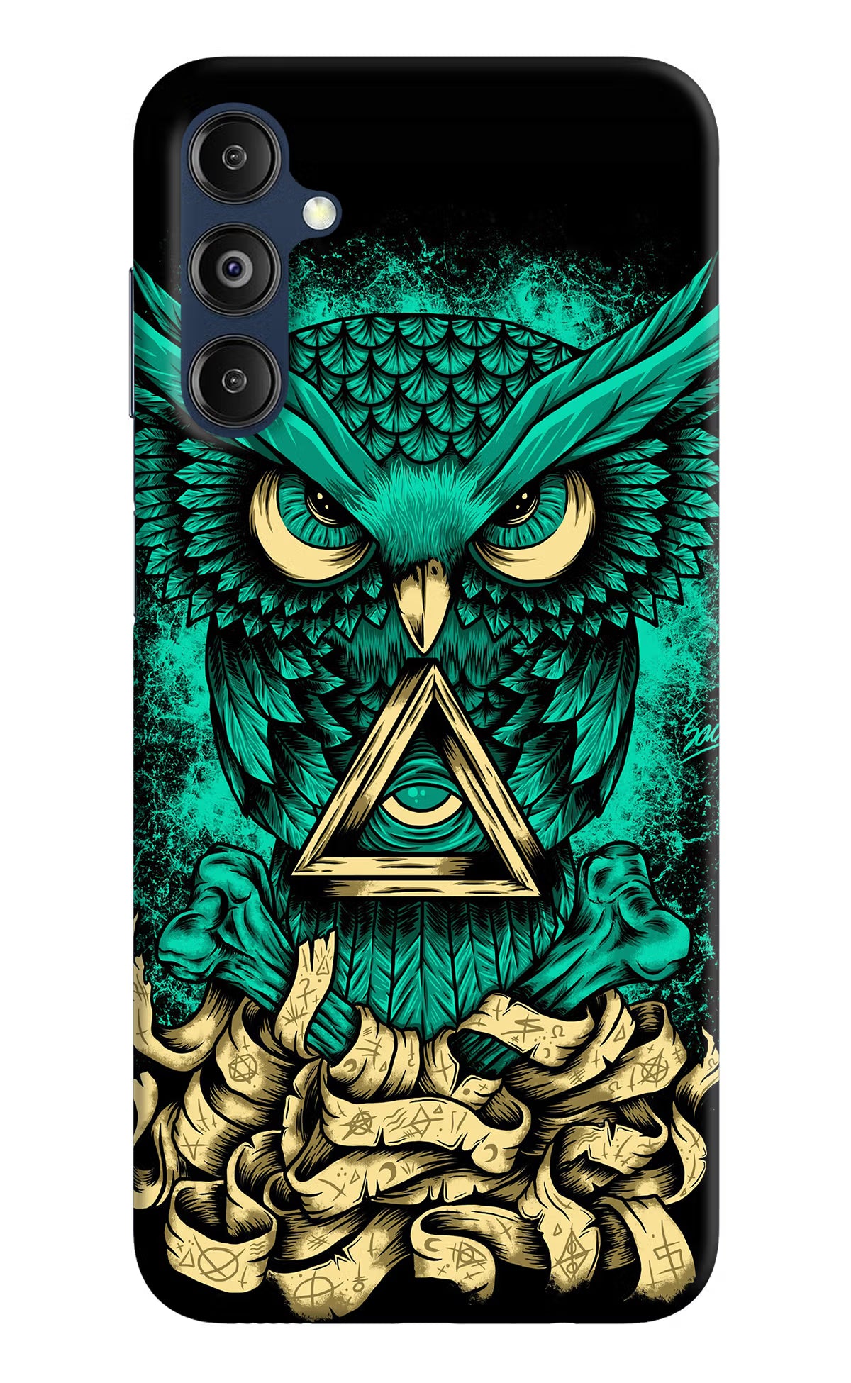 Green Owl Samsung M14 Hard Case Back Cover by Casekaro