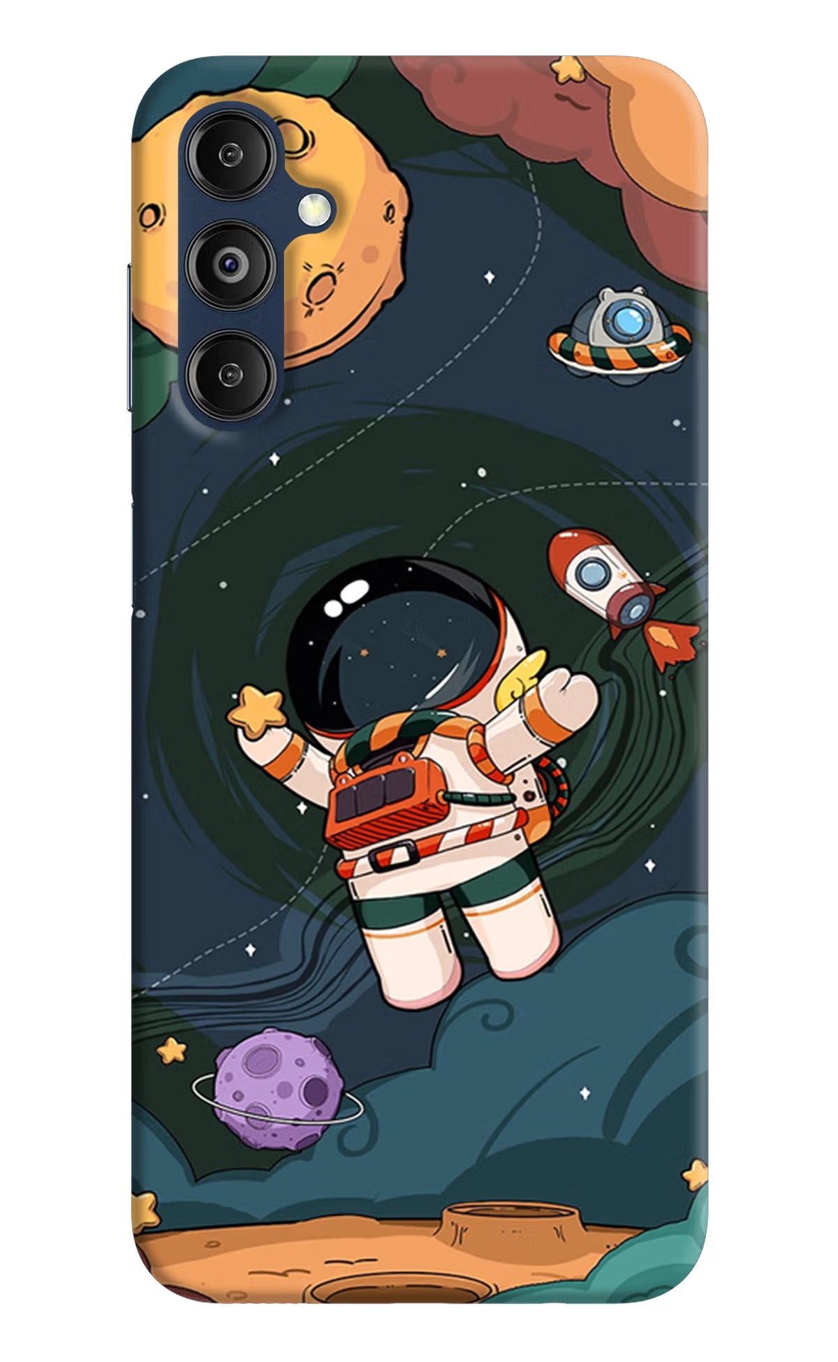 Cartoon Astronaut Samsung M14 Hard Case Back Cover by Casekaro