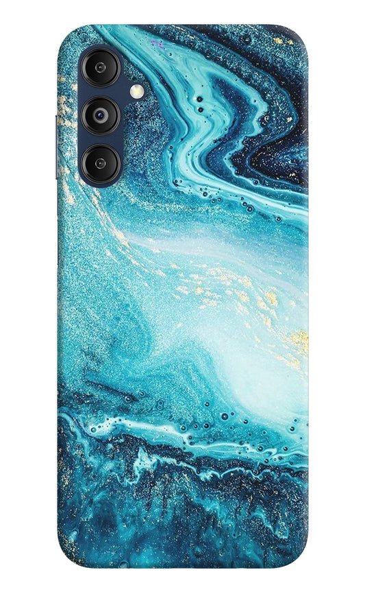 Blue Glitter Marble Samsung M14 Hard Case Back Cover by Casekaro