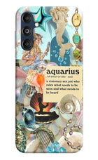 Aquarius Zodiac Samsung M14 4G Hard Case Back Cover by Casekaro
