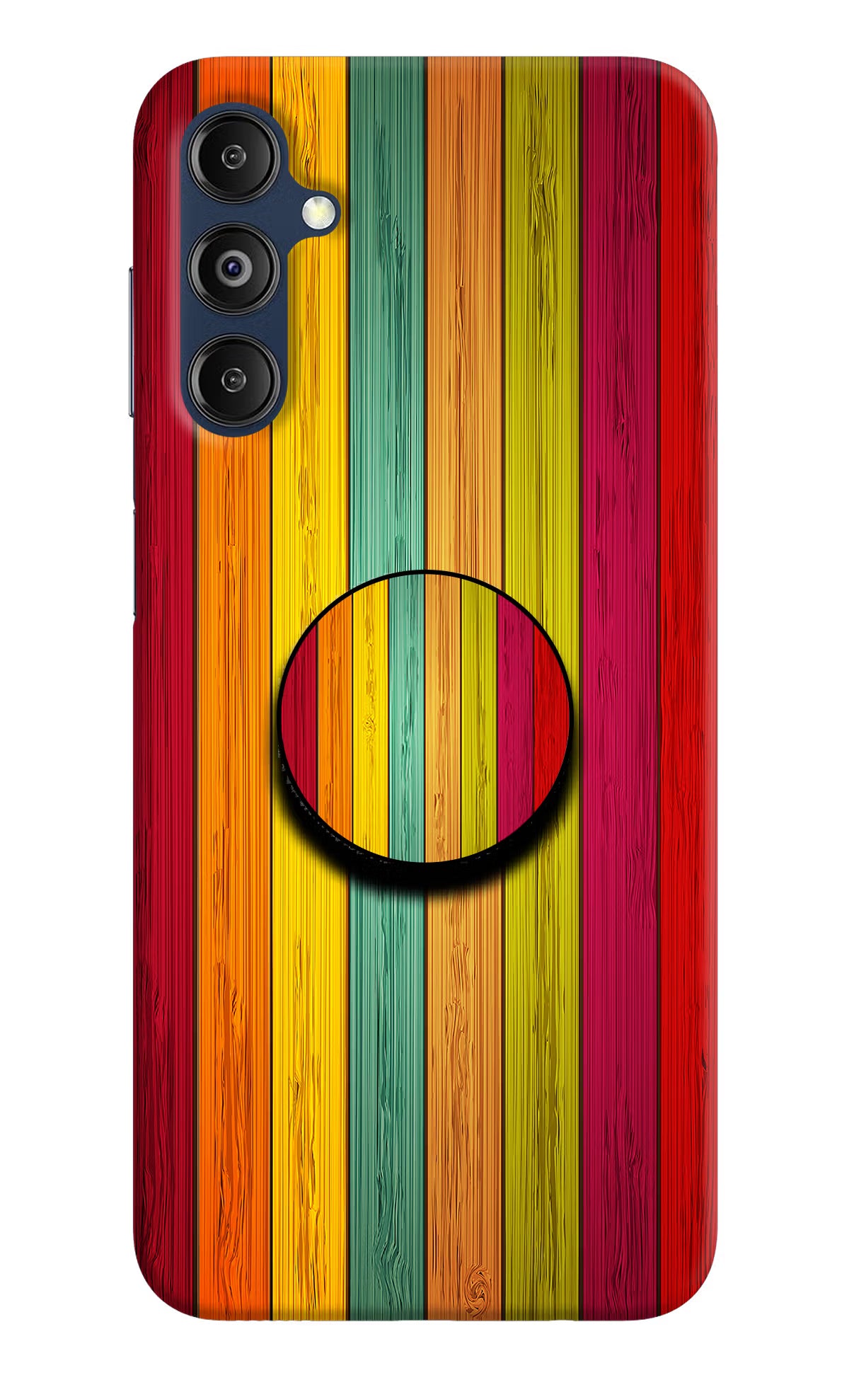 Multicolor Wooden Samsung M14 Pop Case by Casekaro