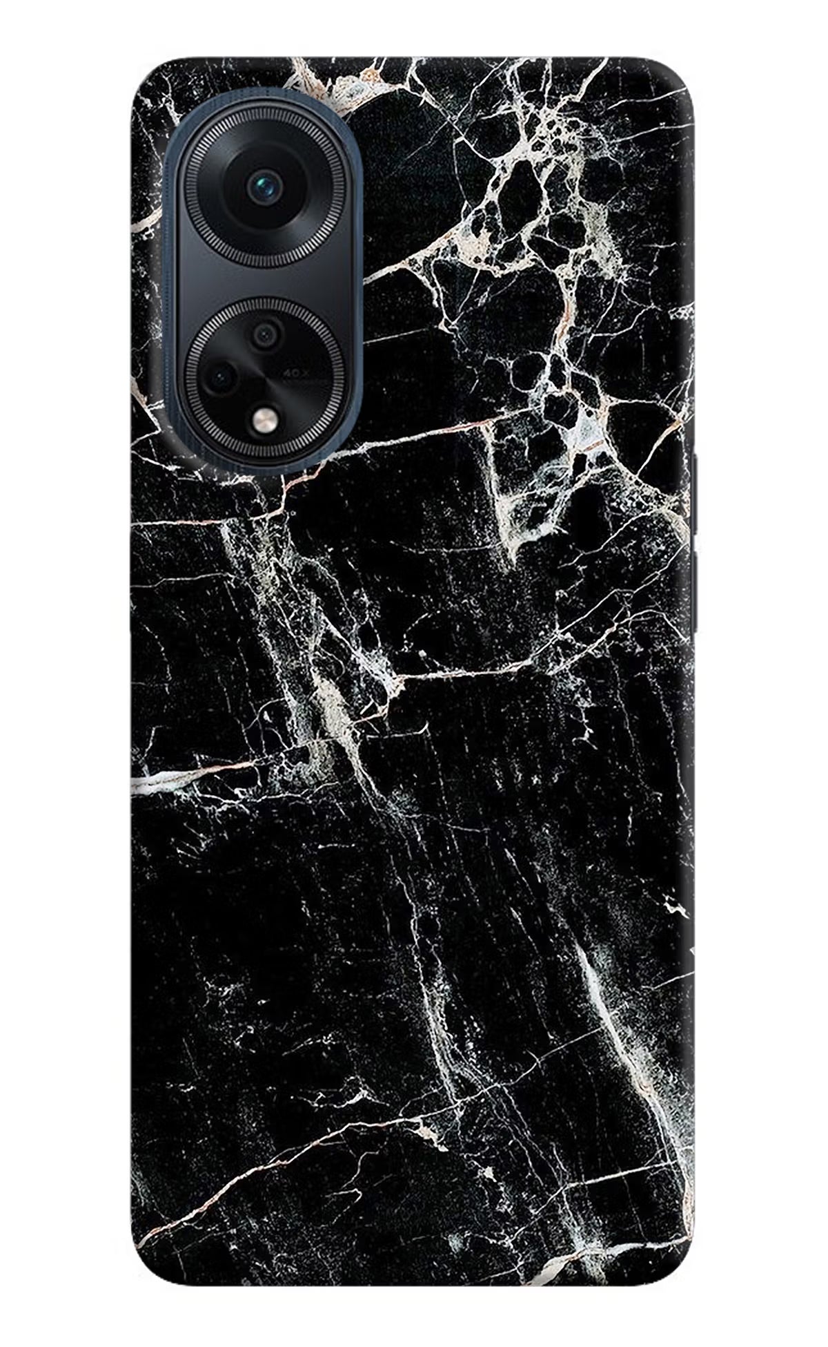 Black Marble Texture Oppo F23 Hard Case Back Cover by Casekaro
