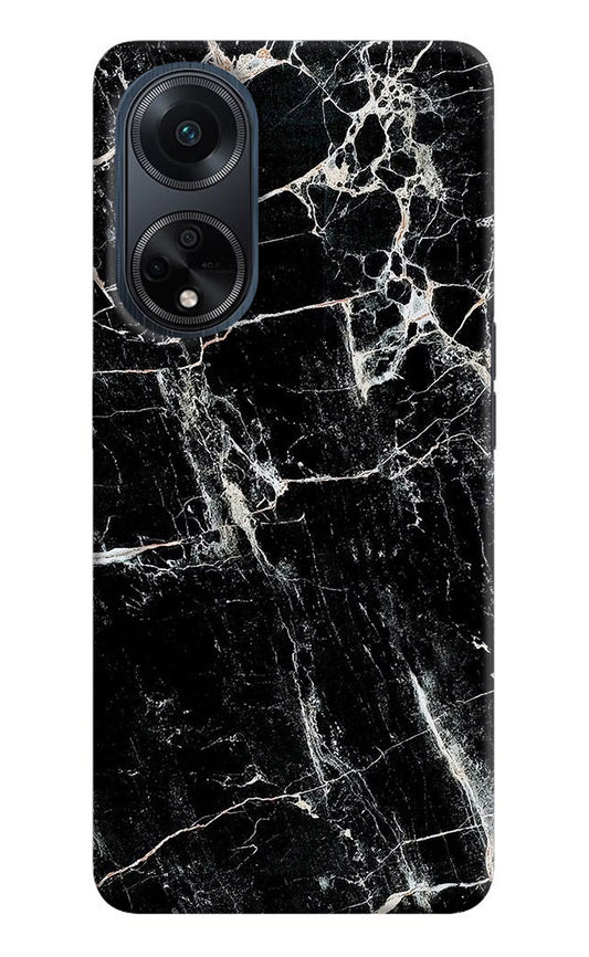 Black Marble Texture Oppo F23 Hard Case Back Cover by Casekaro