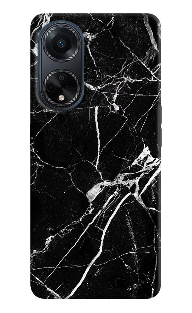 Black Marble Pattern Oppo F23 Hard Case Back Cover by Casekaro