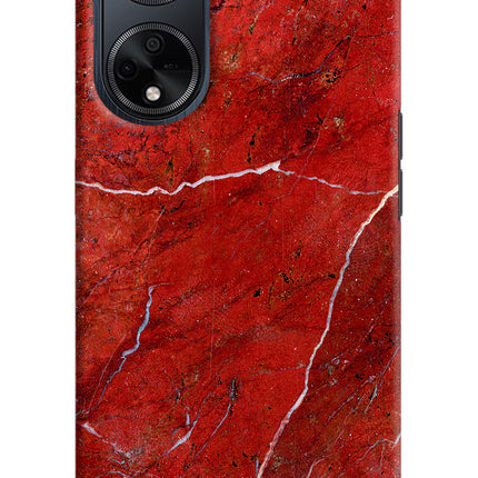 Red Marble Design Oppo F23 Hard Case Back Cover by Casekaro