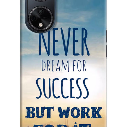 Never Dream For Success But Work For It Oppo F23 Hard Case Back Cover by Casekaro
