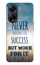 Never Dream For Success But Work For It Oppo F23 Hard Case Back Cover by Casekaro