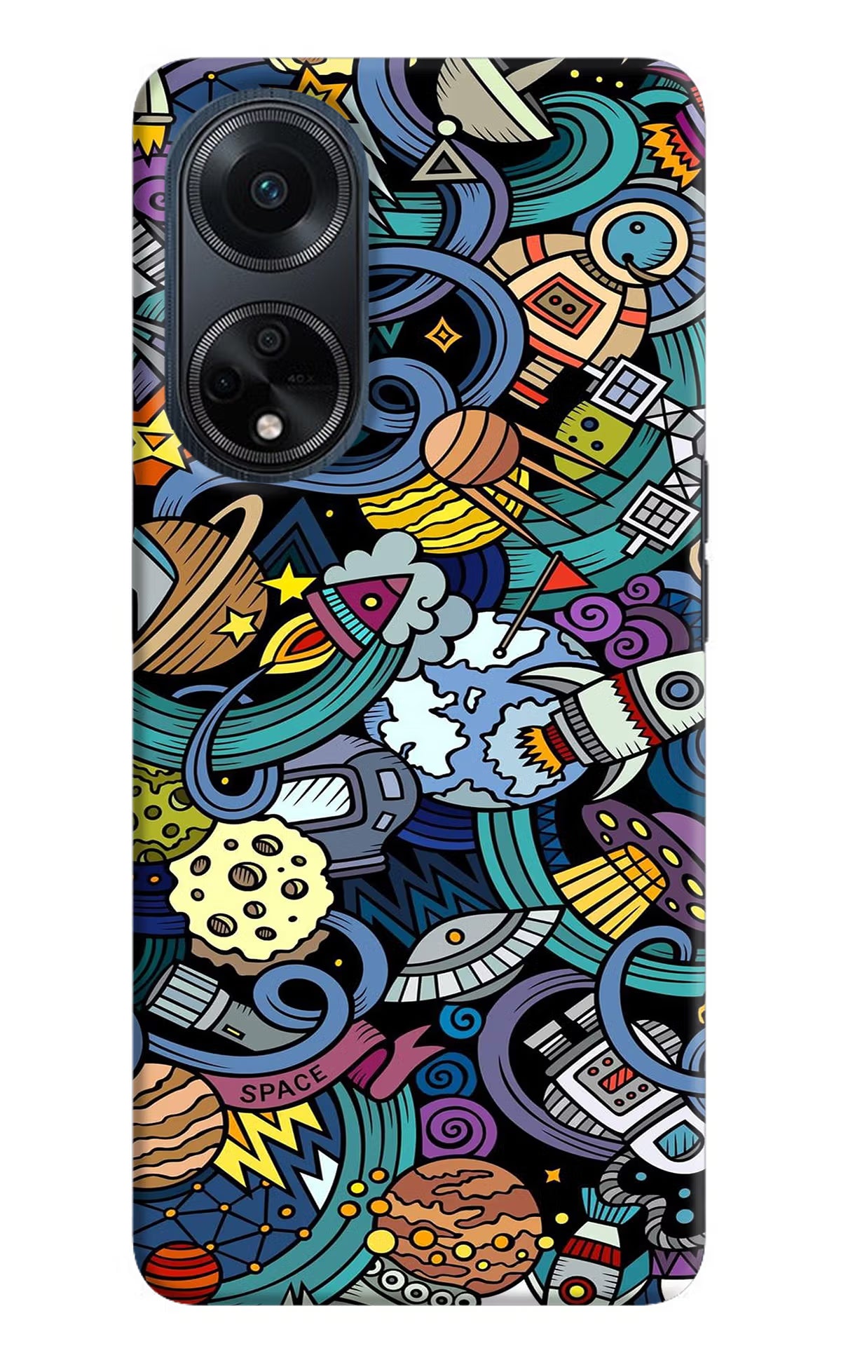 Space Abstract Oppo F23 Hard Case Back Cover by Casekaro