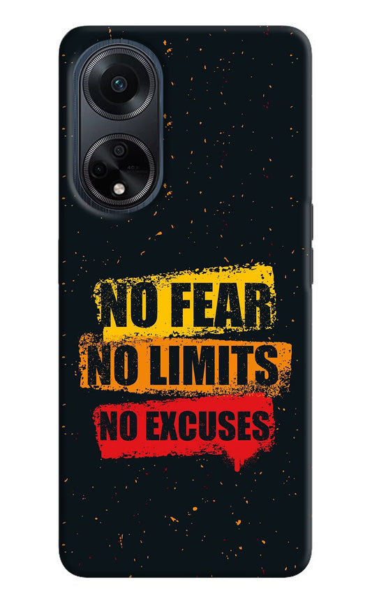 No Fear No Limits No Excuse Oppo F23 Hard Case Back Cover by Casekaro