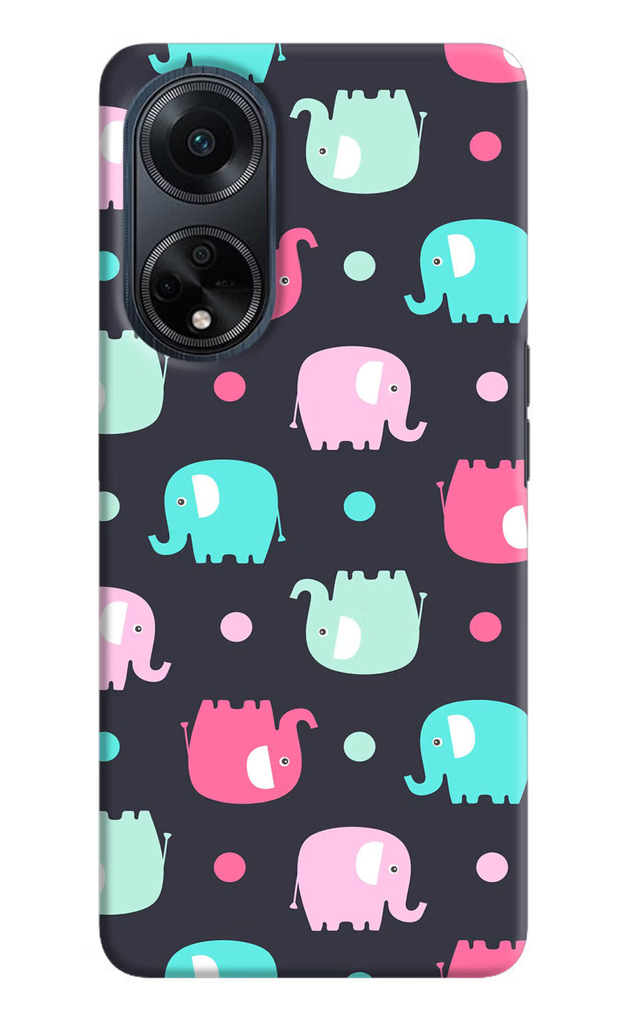 Elephants Oppo F23 Back Cover, Hard case