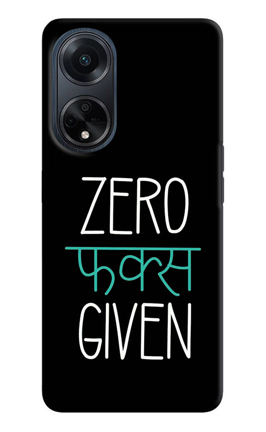 Zero Fucks Given Oppo F23 Hard Case Back Cover by Casekaro