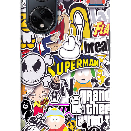 Sticker Bomb Oppo F23 Hard Case Back Cover by Casekaro