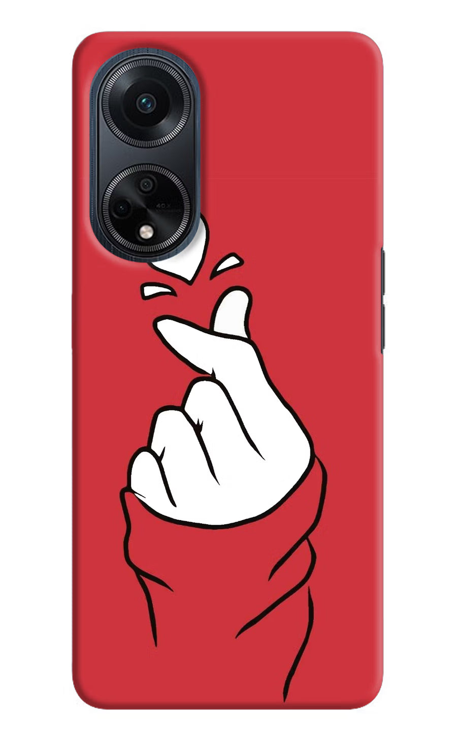 Korean Love Sign Oppo F23 Back Cover, Hard case