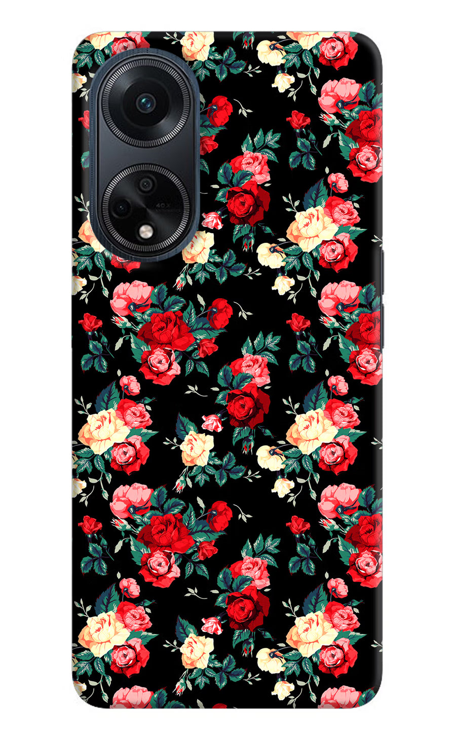 Rose Pattern Oppo F23 Back Cover, Hard case
