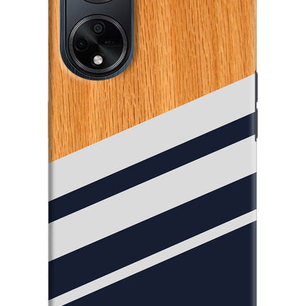 Blue and white wooden Oppo F23 Hard Case Back Cover by Casekaro