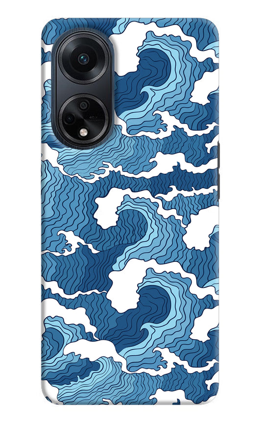 Blue Waves Oppo F23 Hard Case Back Cover by Casekaro