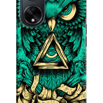 Green Owl Oppo F23 Hard Case Back Cover by Casekaro