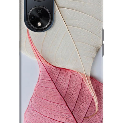 White Pink Leaf Oppo F23 Hard Case Back Cover by Casekaro