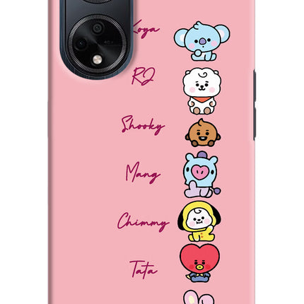 BTS names Oppo F23 Hard Case Back Cover by Casekaro