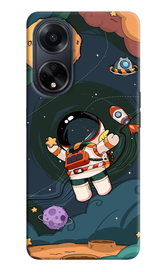 Cartoon Astronaut Oppo F23 Hard Case Back Cover by Casekaro