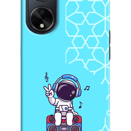 Cute Astronaut Chilling Oppo F23 Hard Case Back Cover by Casekaro