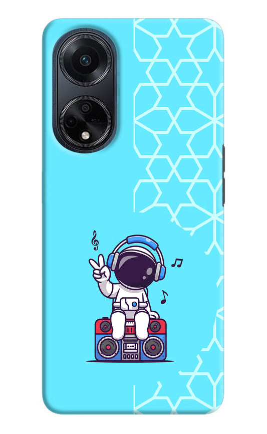 Cute Astronaut Chilling Oppo F23 Hard Case Back Cover by Casekaro
