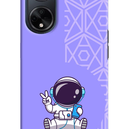Cute Astronaut Chilling Oppo F23 Hard Case Back Cover by Casekaro