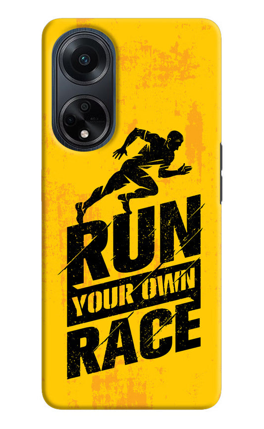 Run Your Own Race Oppo F23 Hard Case Back Cover by Casekaro