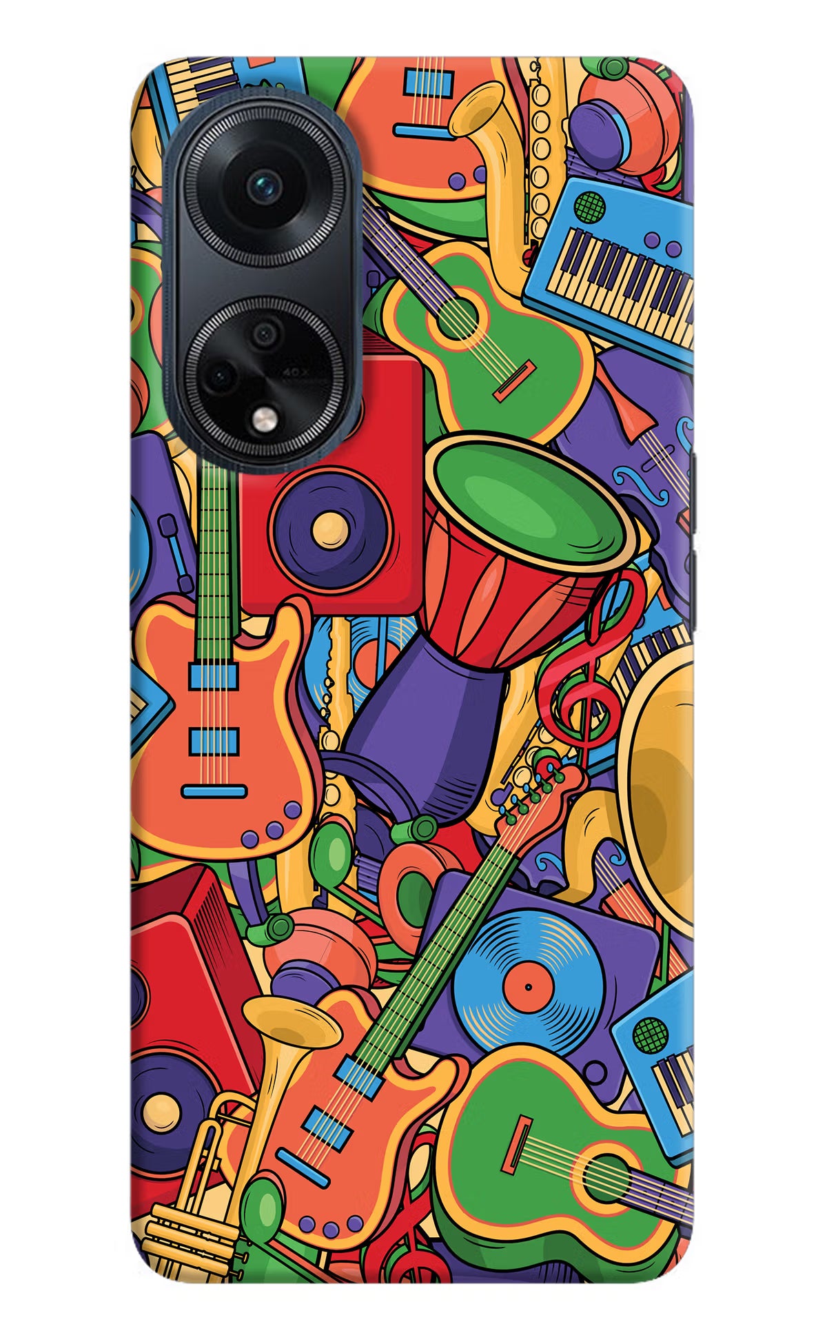 Music Instrument Doodle Oppo F23 Hard Case Back Cover by Casekaro