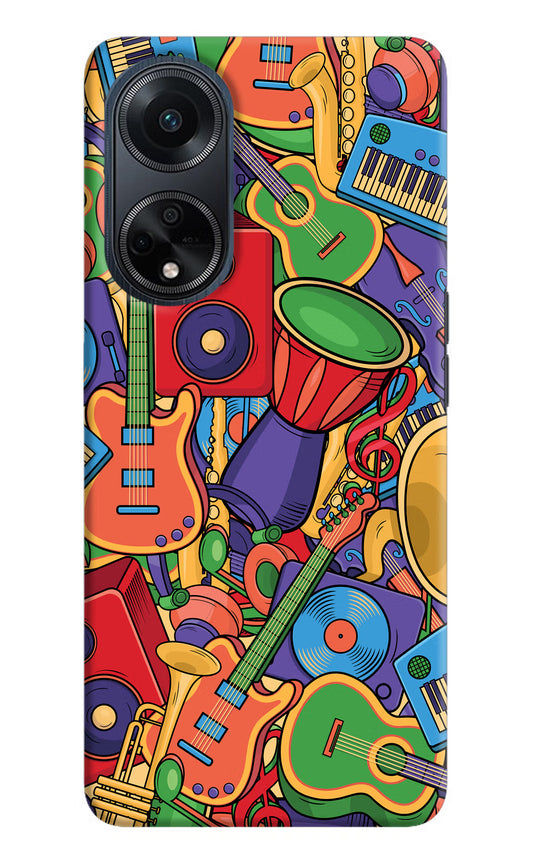Music Instrument Doodle Oppo F23 Hard Case Back Cover by Casekaro
