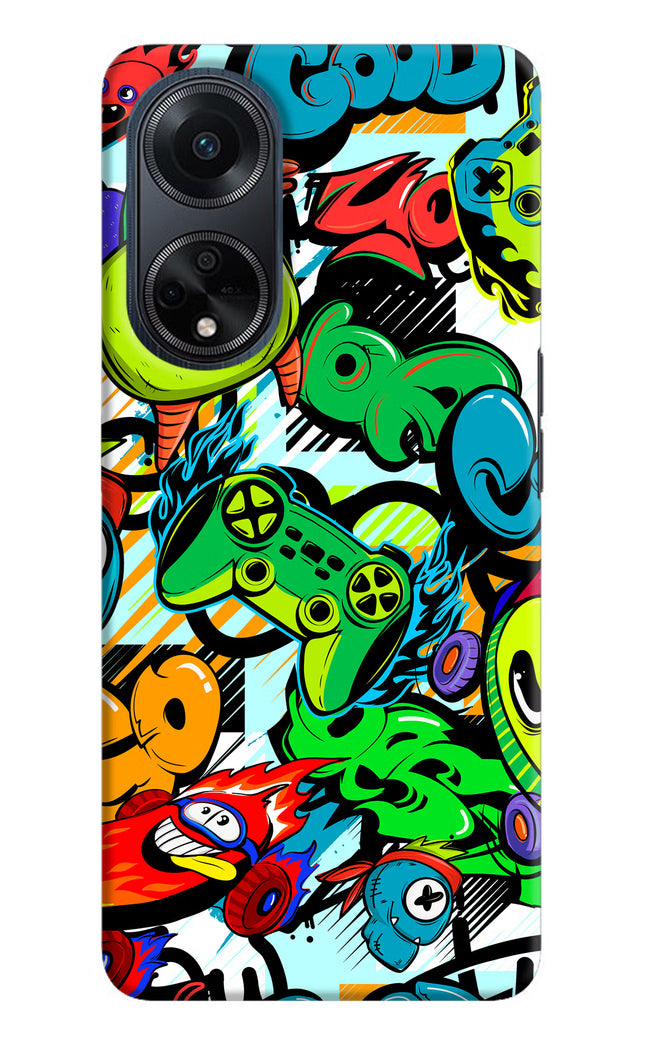 Game Doodle Oppo F23 Hard Case Back Cover by Casekaro