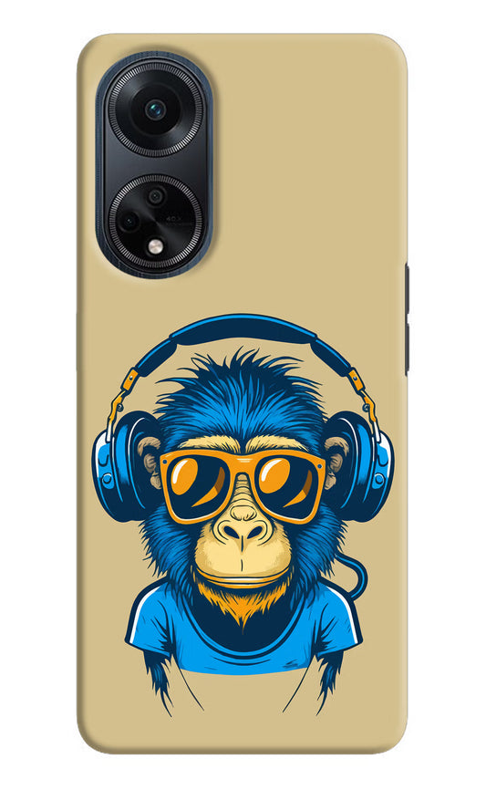 Monkey Headphone Oppo F23 Hard Case Back Cover by Casekaro