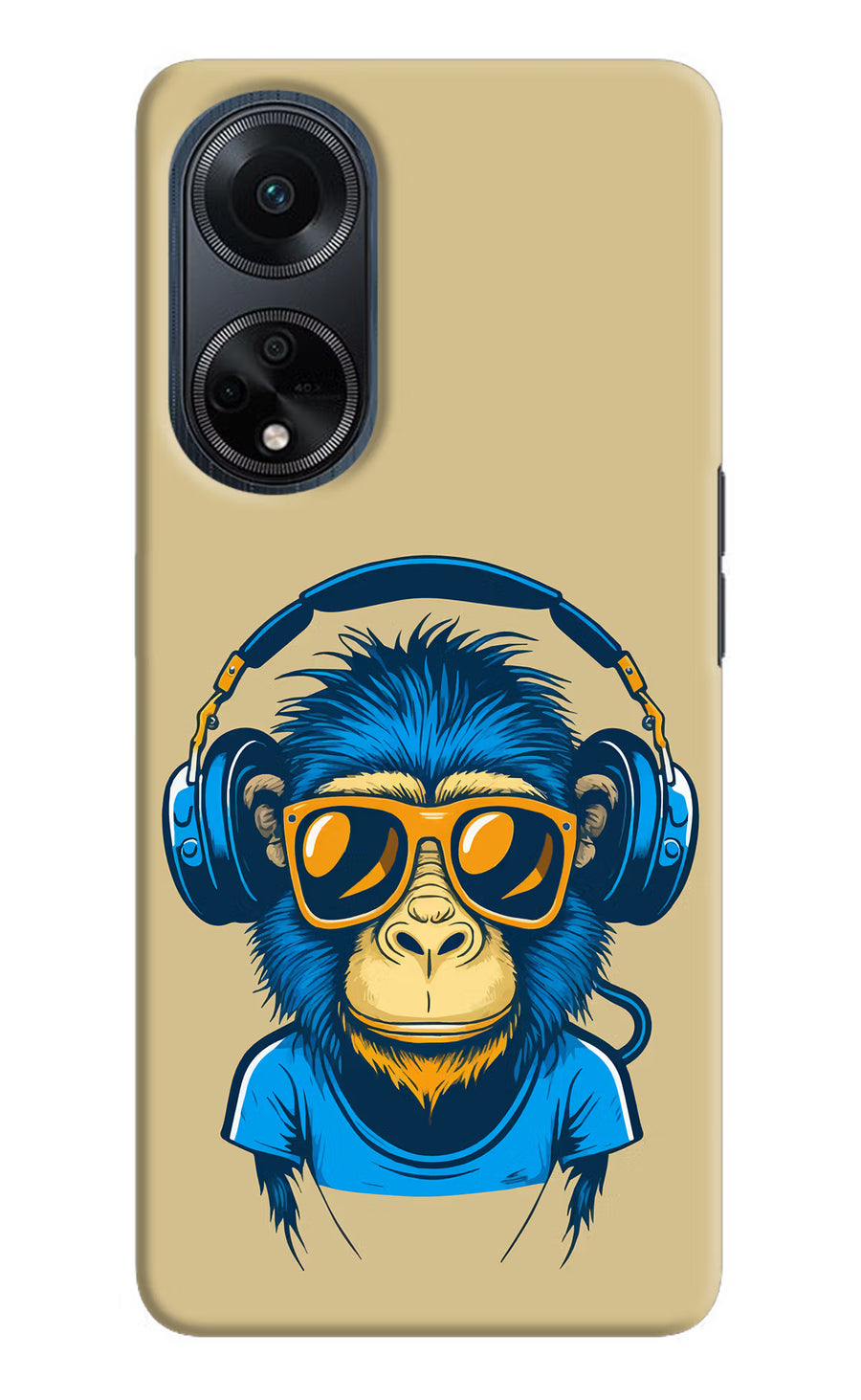 Monkey Headphone Oppo F23 Back Cover, Hard case