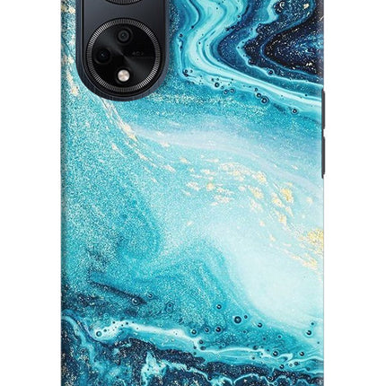 Blue Glitter Marble Oppo F23 Hard Case Back Cover by Casekaro