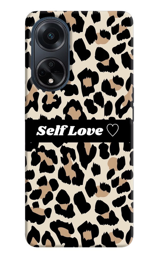 Leopard Print Self Love Oppo F23 Hard Case Back Cover by Casekaro